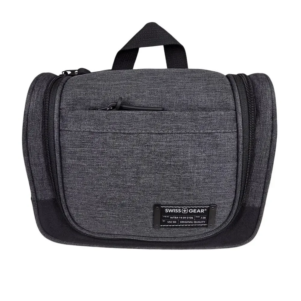 SWISSGEAR SA2379 TRAVEL TOILETRY BAG – DARK GRAY – HANGING ZIPPERED ORGANIZER